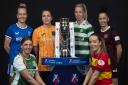 The captains of the top six SWPL sides pose with the trophy