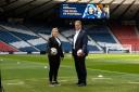 Scottish FA chief executive Ian Maxwell and Head of Girls' and Women's Football Shirley Martin launch the 'Week of Football' at Hampden Park.
