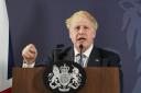 Prime Minister Boris Johnson during a speech at Blackpool
