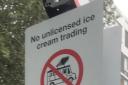 Foster Evans says this sign in Camden identifies the true terror facing innocent members of the public. Not rot-gut moonshine sold in dodgy pubs, or drug dealing on our streets. Nope, it’s the illegal ice-cream you have to watch out for…