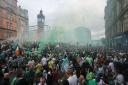 Celtic fans celebrate their title triumph in Glasgow