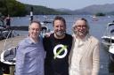 Paul Whitehouse, Lee Mack and Steve Coogan, during a Save Windermere – Stop the Sewage campaign event in Bowness-on-Windermere, Cumbria (Danny Lawson/PA)