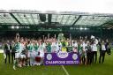 Celtic celebrate their Premiership title success