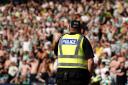 Police presence during the Scottish Cup final at Hampden Park, Glasgow.