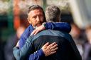 Derek McInnes embraces St Mirren boss Stephen Robinson
