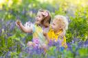 Children enjoying a garden meadow
