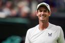 Andy Murray reacts during his match against Stefanos Tsitsipas on day four of the 2023 Wimbledon Championships