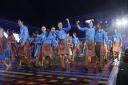 A scene from the opening ceremony of the Glasgow 2014 Commonwealth Games