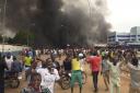 Supporters of mutinous  soldiers demonstrate in  Niger’s capital, Niamey,  on Thursday
