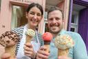 Owners Chiara and Dave Pieraccini-Partington outside Gelatessa, where Ron manages to disprove an old family belief about ice cream