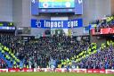 Celtic fans during a cinch Premiership match between Rangers and Celtic at Ibrox