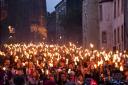 Bloody Scotland lead a torchlit procession