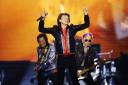 Ron Wood, Mick Jagger and Keith Richards on stage at Friends Arena in Solna, Sweden, on July 31, 2022
