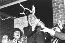 Donald Dewar and Labour supporters mark his by-election victory in style
