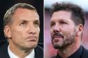 Celtic manager Brendan Rodgers, left, and his Atletico Madrid counterpart Diego Simeone