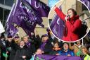 School staff from Unison go on strike in Glasgow