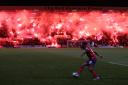 The pyro display by Rangers fans on Wednesday night