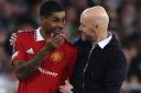 Erik ten Hag (right) has criticised Marcus Rashford for going to a nightclub after the Manchester derby (Isabel Infantes/PA)