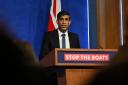 Prime Minister Rishi Sunak holds a press conference in Downing Street on the Rwanda plan (PA)