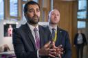 Scotland's First Minister Humza Yousaf speaks to the media after First Minster's Questions (FMQ's) at the Scottish Parliament in Holyrood, Edinburgh.