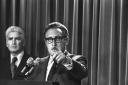 Henry Kissinger during a White House briefing on Vietnam in October, 1972