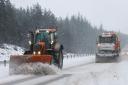 Snowploughs working in tandem to try and keep the A9 open at Slochd as storm Gerrit hits the North of Scotland