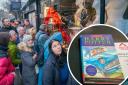 Customers queue outside the Shelter Scotland charity shop in Edinburgh's Stockbridge for the opening of the annual January sale