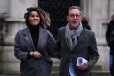 Laurence Fox (right) outside the the Royal Courts Of Justice, central London, after a High Court judge has ruled that he libelled two men when he referred to them as 