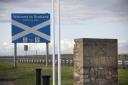 The border between Scotland and England on the A1 at Lamberton, north of Berwick-upon-Tweed