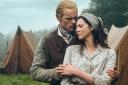 Sam Heughan and Caitriona Balfe as Jamie and Claire Fraser in Outlander