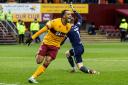 Theo Bair celebrates scoring for Motherwell in a recent draw with Kilmarnock.