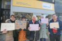 Volunteers have been demonstrating outside the Marie Curie shop
