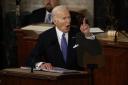 President Joe Biden  delivers the State of  the Union address at  the US Capitol in Washington DC