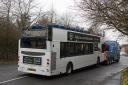 Road closed in West Lothian after bus roof ripped off in low bridge crash