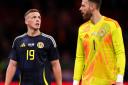Scotland midfielder Lewis Ferguson, left, after the 4-0 defeat to the Netherlands in Amsterdam on Friday night