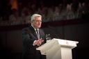 German President Joachim Gauck during his speech in Frankfurt to mark 25 years of the country's reunification