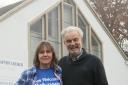Angela McEwan and husband Dimitri Dunbar pictured  at Glenburn Baptist church, Paisley where they are both members of the congregation. They have recently returned from the island of Leros in Greece, where they were helping with the refugee crisis. Photog
