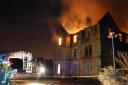Fire crews fight the flames at the former Hartwood Hospital in Shotts