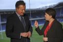 David Cameron and Ruth Davidson during the Scottish Conservatives conference at Murrayfield stadium in Edinburgh on March 4