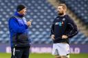 Scotland coach Vern Cotter (left) with John Barclay. Picture: SNS