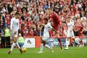 Sam Cosgrove caused the Burnley defence a host of problems on Thursday night at Pittodrie Photograph: PA