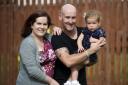 Demi Addison, with father Kevin and mother Erin, as the family are about to celebrate the toddler turning two after a dramatic birth. Picture: Michael Traill