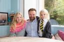 Stephen Kinnaird in his Glasgow flat, with his daughters Thea, eleven (L) and Elsa, six (R) - Stephen lost his long-term partner, Justine, last year, at the age of 46. She had suffered a major stroke and is running the Great Scottish Run to raise funds fo