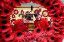 Chelsea pensioners John Hellewell (right) and Barrie Davey take a look around the workshop during a visit to the Lady Haig Poppy Factory in Edinburgh Jane Barlow/PA Wire
