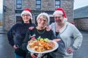 From left, Jane Alderton and Evelyne Mathers with pub manager Anita Wilson will be cooking up dinners on Christmas Day.