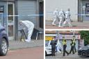 Forensic teams on the scene at Lambhill on Tuesday following stabbing on a 29-year-old man.