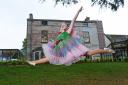 Tinkerbell, Jorja Lindsay aged 14 from Dumfries Academy, jumps for joy at the official opening of  Moat Brae PHOTOGRAPH: COLIN HATTERSLEY