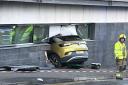 A car has smashed into a building at the University of Dundee