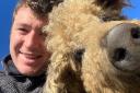 David Carruth with one of his woolly pigs agro