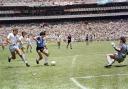 Argentina's Diego Maradona on his way to scoring his second goal during the 1986 World Cup quarter final Picture: Getty Images